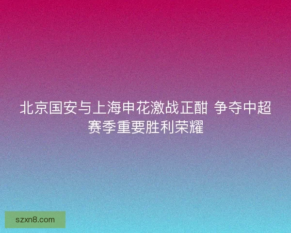 北京国安与上海申花激战正酣 争夺中超赛季重要胜利荣耀